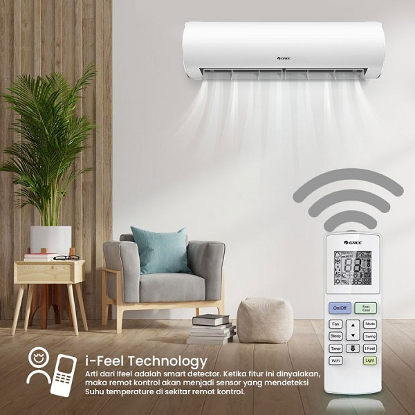 Gree AC Split ( AC Dinding ) Inverter G+ F1S Series 0.5 PK ( 1/2 PK ) R32 325 Watt - GWC-05F1S | GWC05F1S | 05F1 S